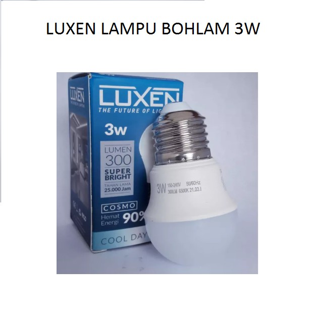 Luxen Lampu Led Bulb 3w 3 Watt 3 W 3Watt 3W Lampu Bohlam PUTIH / KUNING