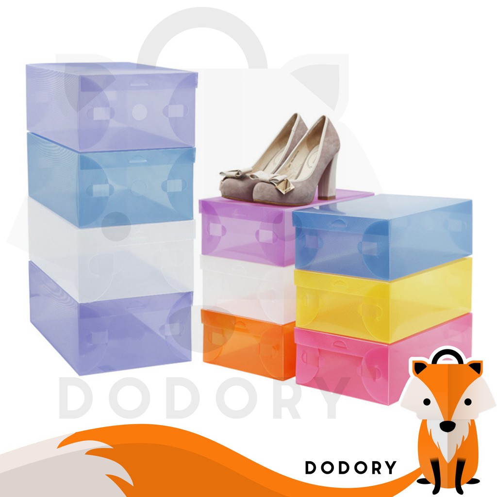 DODORY HL0042 Kotak Sepatu Lipat Transparan Serbaguna Shoes Box Organizer Multifungsi