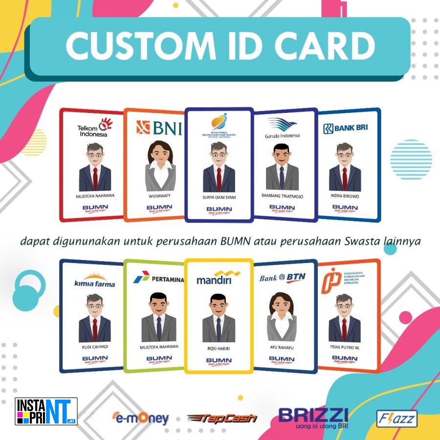 Kartu FLAZZ Custom Print UV kartu e toll satuan dan grosir free edit ID CARD cetak PRINT 2 SISI cocok untuk komunitas dan souvenir