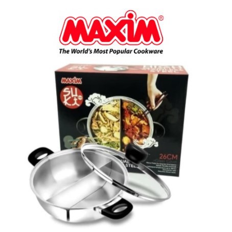 Maxim Steambot Hot Pot Suki Pan Shabu Shabu Panci Sekat Stainless 26