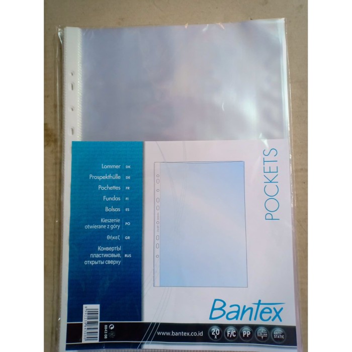 

File-Box- Bantex Pocket F4 Folio 8843 / Bantex 8843 Clear (Isi 20) -Box-File.