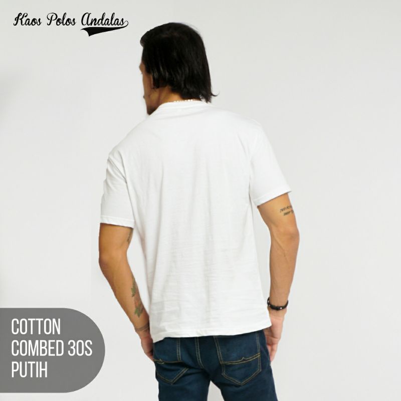 Kaos Polos Cotton Combed 30s Putih