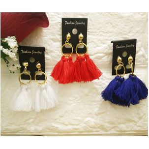 Anting Korea Import Tusuk Ring Tassel