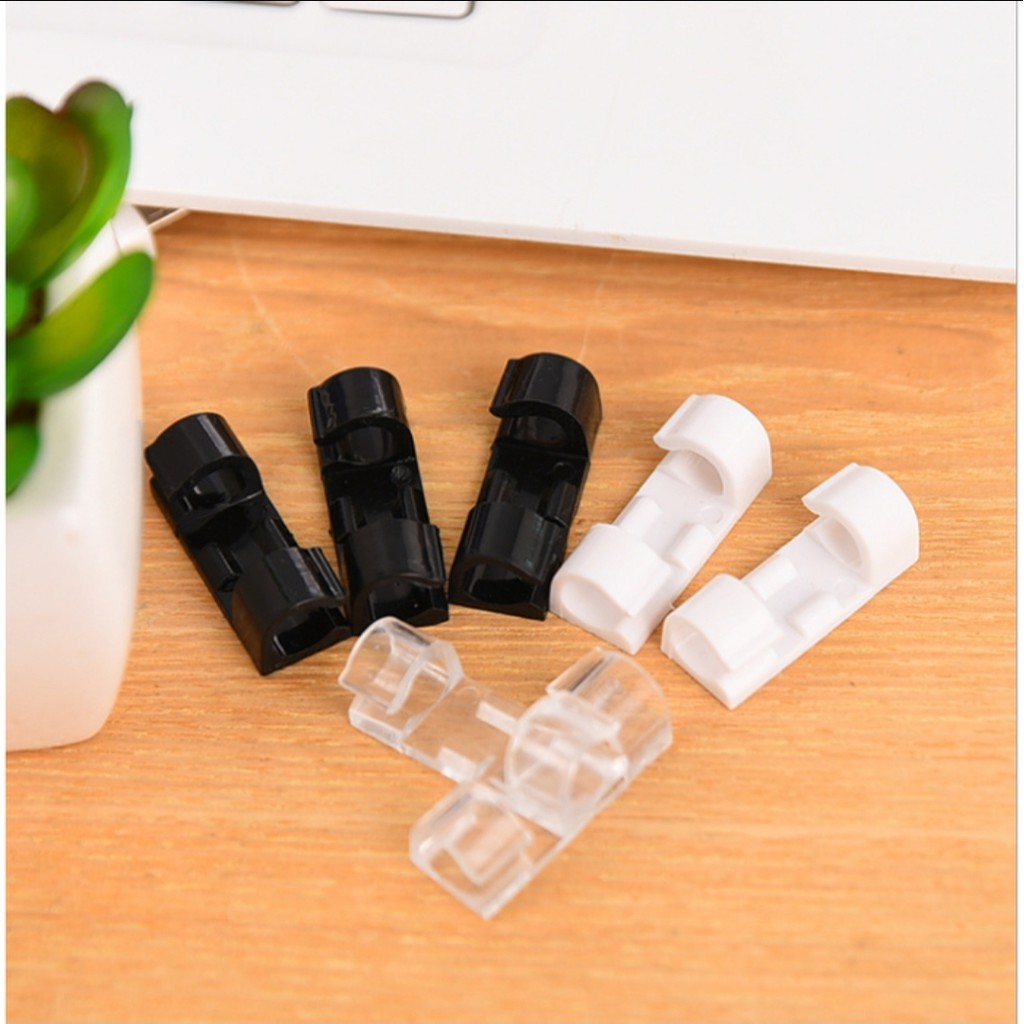 20pcs Klip Kabel Organizer Cable Clip Perapi Perekat Pengikat Colokan Stop Kontak