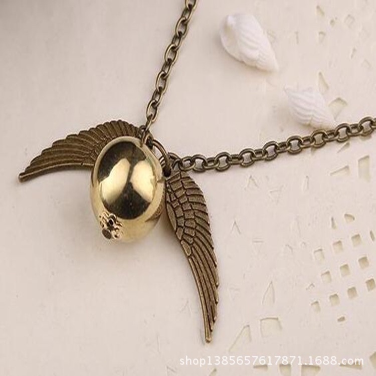 Kalung Rantai Liontin Tongkat Sihir Harry Potter Death Sacred Warna Emas Untuk Wanita