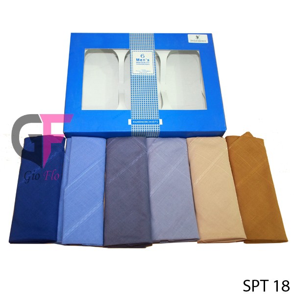 GIOFLO Sapu Tangan Katun Kombinasi Isi 6 PCs Multicolor / SPT 18