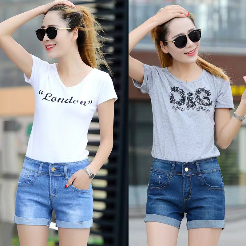 Celana pendek hot pants jeans wanita shorts pants high waist jeans celana korean style murah import 2023