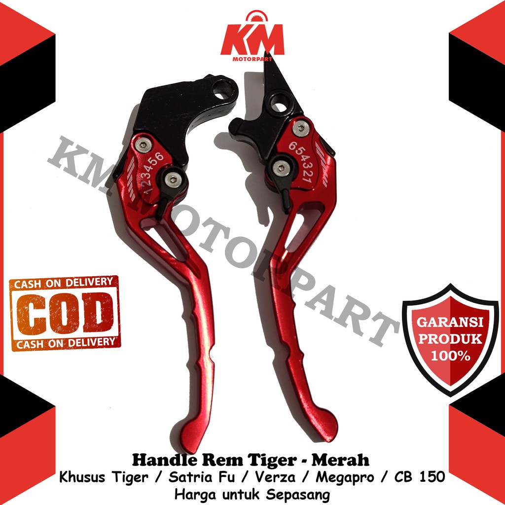 Handle Rem Variasi Satria Fu Tiger Verza Megapro New CB 150 Biru Merah Gold