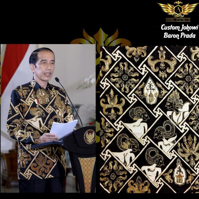 BIG SALE CUSTOM JOKOWI BATIK TULIS KATUN PRADA EMAS BAHAN KAIN EXCLUSIVE !!!!!