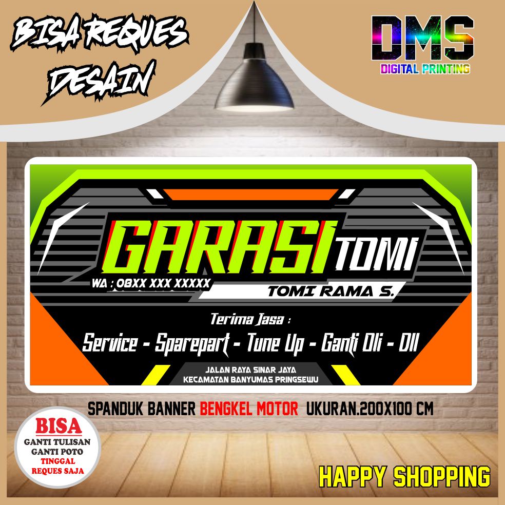 Spanduk, Banner Bengkel Motor Costume