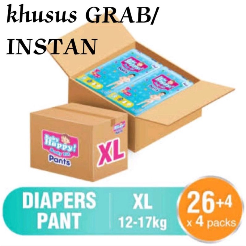 BABY HAPPY XL 26+4 DIAPER PANTS PAmpers ori murah GROSIR