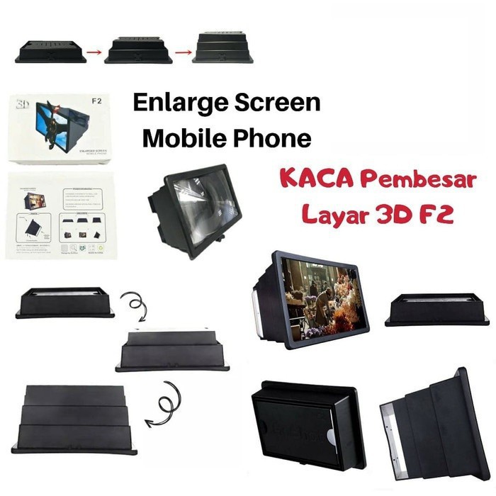 GEN F2 Kaca Pembesar Layar HP Enlarge Screen Mobile Phone Enlarged New