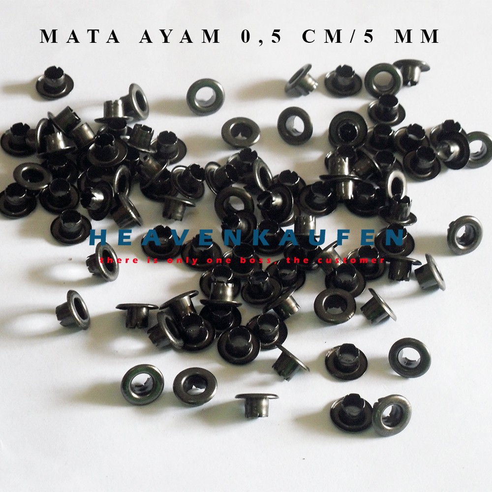 Eyelet / Mata Ayam 5 mm Harga Per pack isi 100 pcs Hitam/Black Nikel