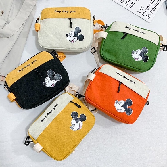 kids_storeofficial - Tas Selempang Mini Wanita Terbaru 2021 Kekinian Motif Carakter Mickey Combinasi Korean Style Murah