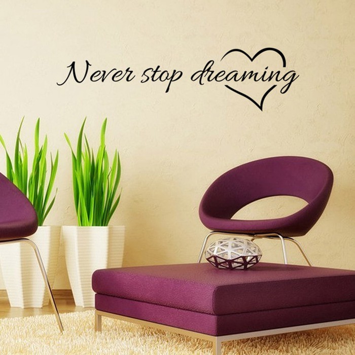 Wall Decal - Stiker Dinding &quot;NEVER STOP DREAMING&quot;