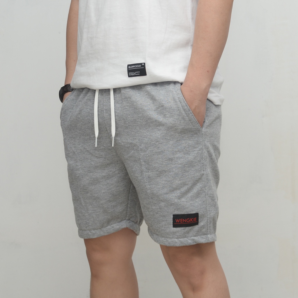 Wengkie.id / Boardshort / celana pendek pria / celana pendek wanita / celana casual / celana pendek murah / Warna Abu Muda - Misty