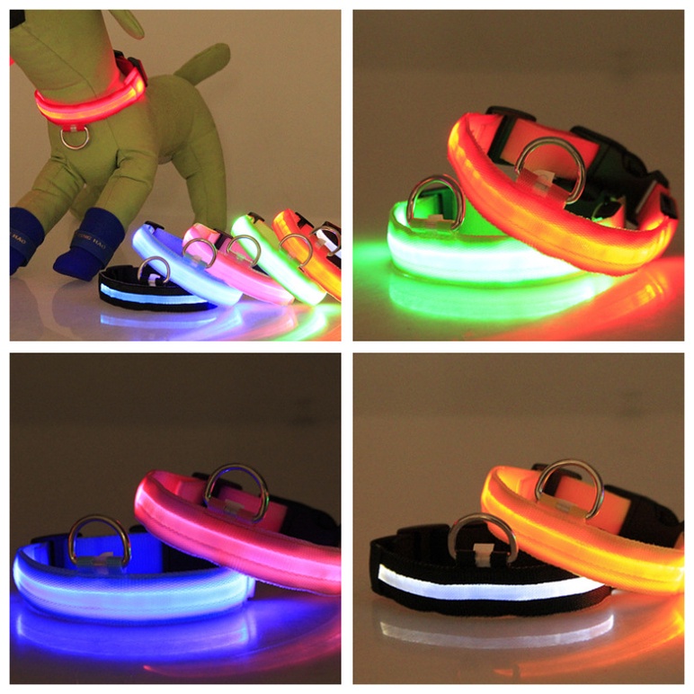 LED Pet Collar Kalung Kucing Anjing LED Motif Lucu Bisa Di Charge