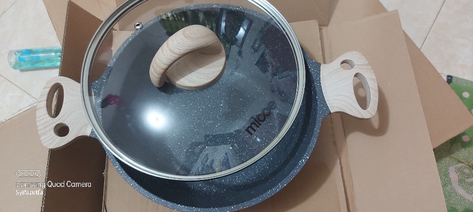 Micoe Panci Masak Penggorengan Panci Dapur Batu Maifan Panci Anti Lengket Sup Untuk Mie 24cm