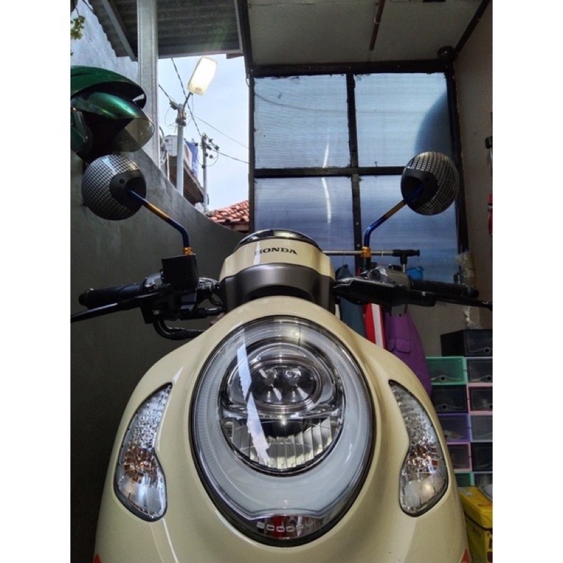 Spion carbon scoopy tangkai twotone model scoopy pemakaian semua motor HONDA