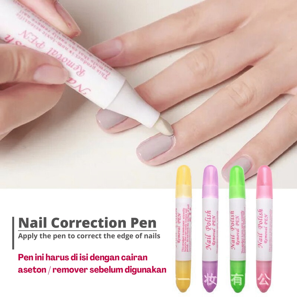 Nail polish corrector pen pembersih kutek pinggiran kutek yang belepotan/nail corrector pen/penghapus pinggiran kuku/nail remover pen