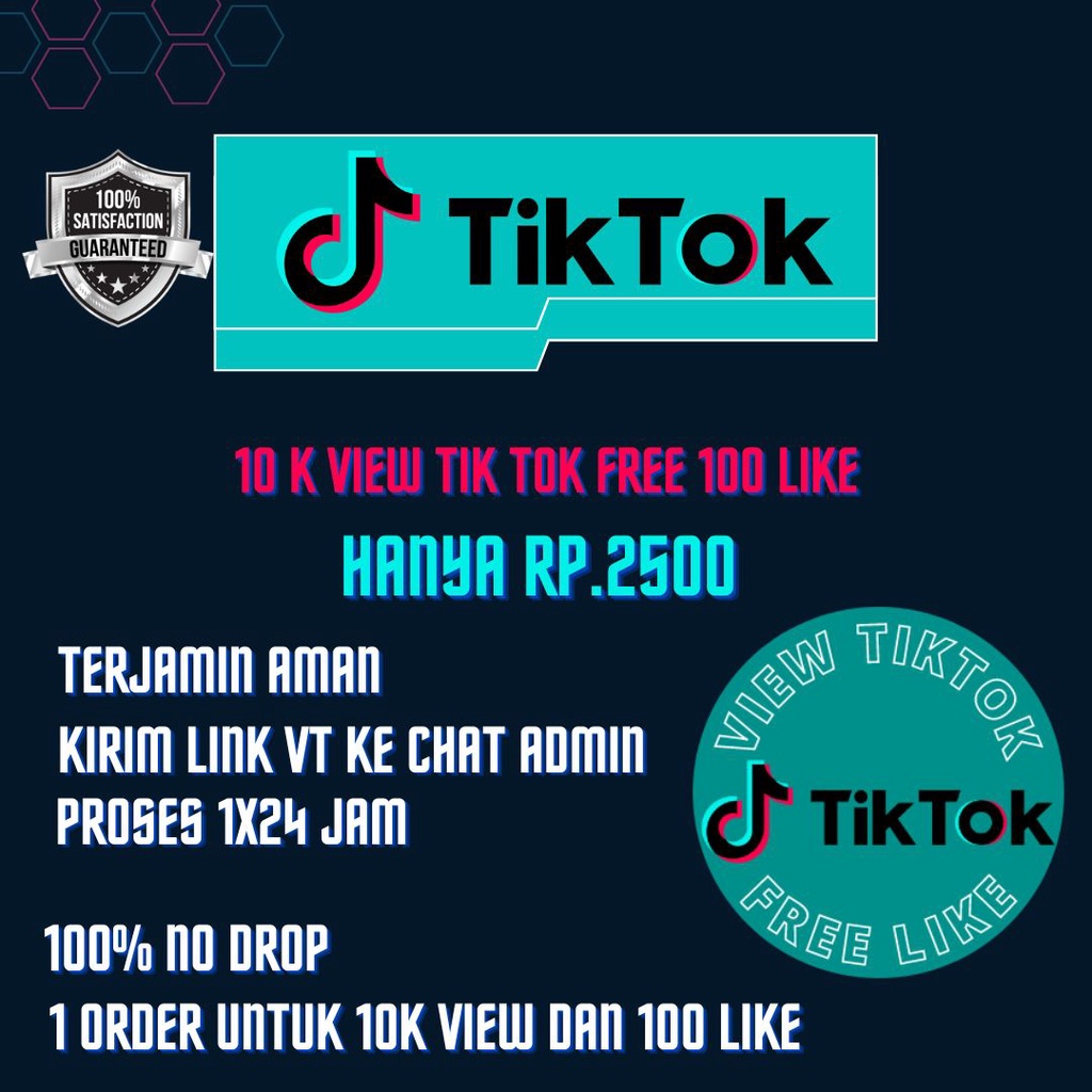10k View Tiktok, FREE 100 Like --Termurah di Indonesia--