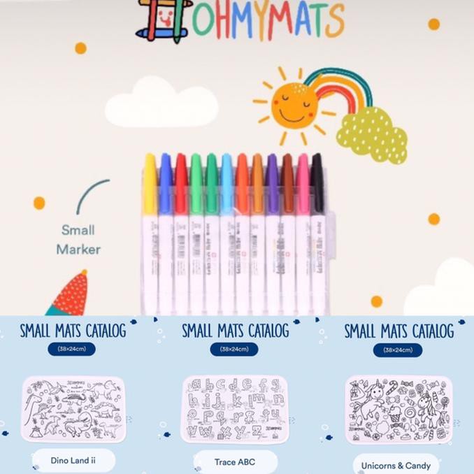 

Oh My Mats 3pcs Small Silicone Coloring Mat + Small Marker Set