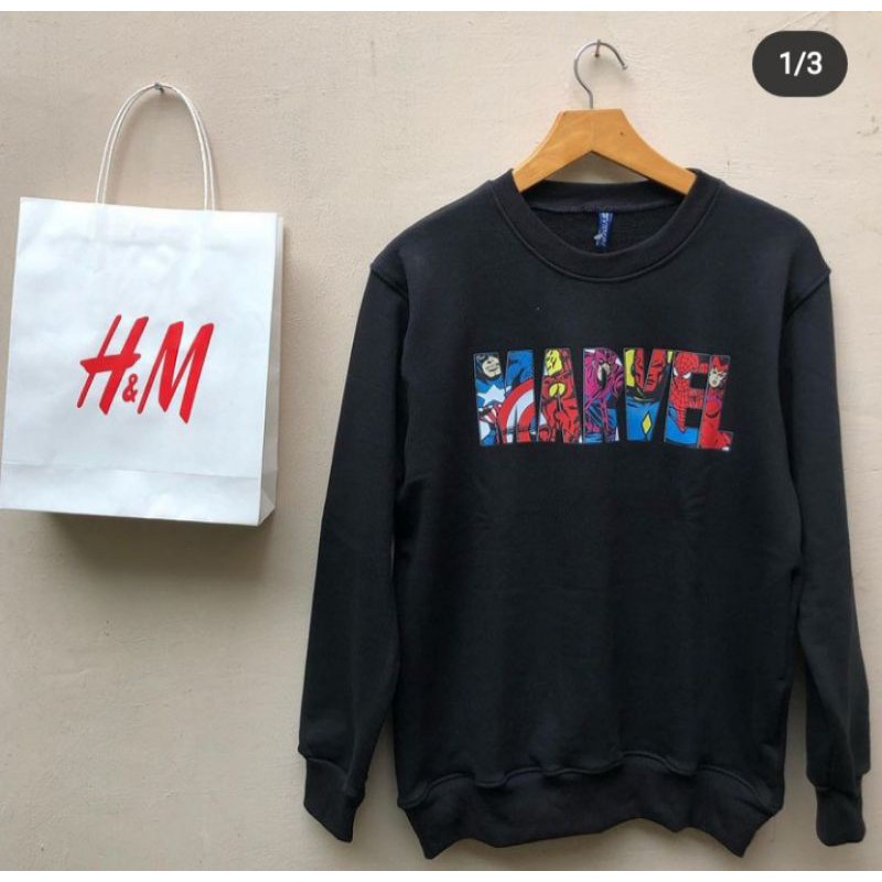 h&m crewneck dan hoodie