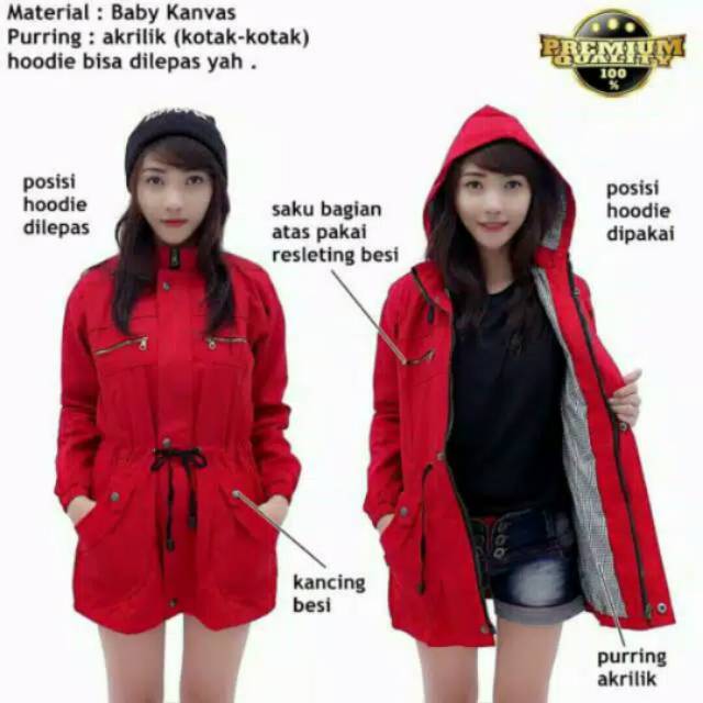 JAKET WANITA PARKA AKLIRIK CEWE | JAKETWANITA MURAH BABY CANVAS HOODIE BISA DILEPAS PREMIUM QUALITY