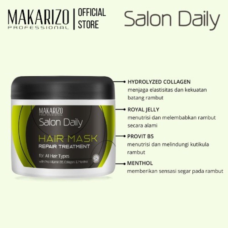 ❤ jselectiv ❤ MAKARIZO PRO SALON DAILY Hair Mask - 500gr | Masker Rambut MAKARIZO SALON DAILY