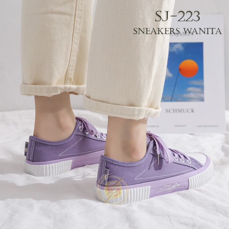 【Jwalk】Sepatu Sneakers Wanita Casual Wear ala Back to School Import Super Premium - Ungu 223
