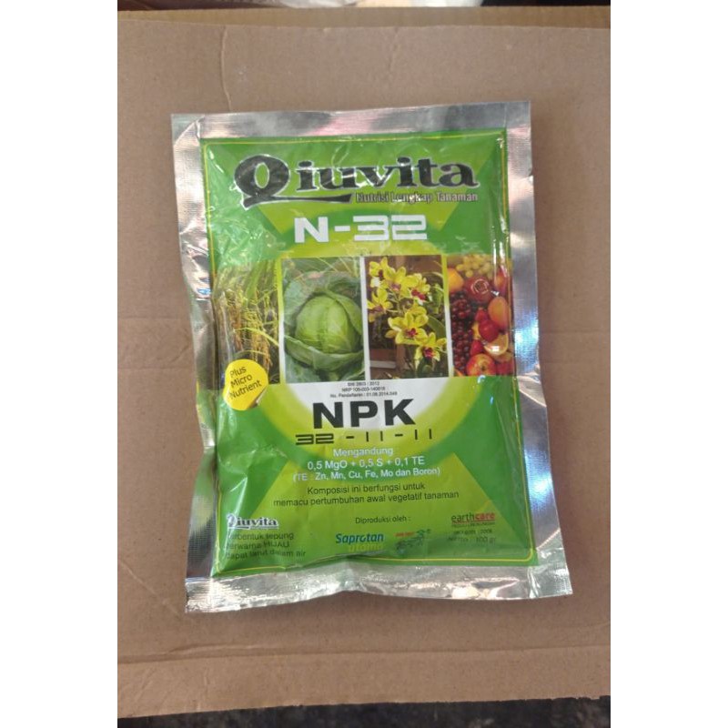 QIUVITA N-32 HIJAU 100GR// NPK QIUVITA HIJAU 100GR