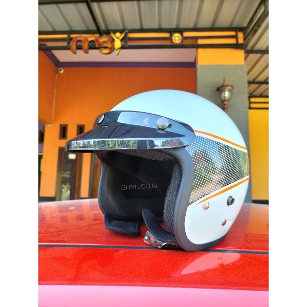 (Bisa cod) Helm Bogo REPRO SCOPY Ful Leher ABS//Busa pipi bisa di lepas//bogo dewasa SNI