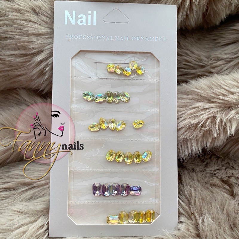 Nail gems charms rhinestone big size nailart berlian acc kuku foil glass