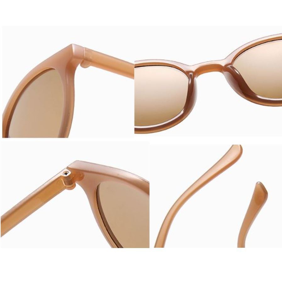 DSM Kacamata Fashion Unisex 7823 Kacamata Korea Kaca Mata Matahari Kacamata Bulat Mata Kucing-7