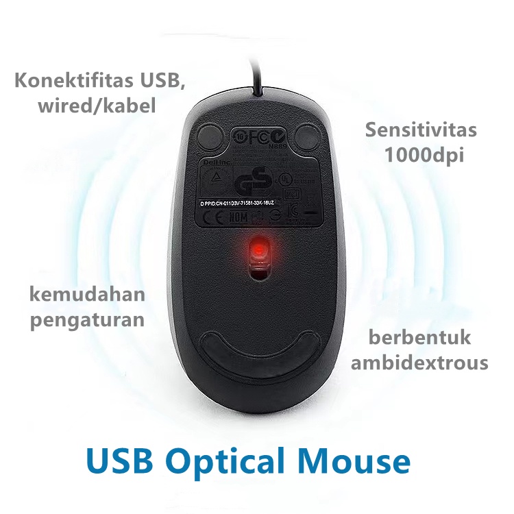 USB Wired Optical Scroll Mouse Dell S111 KAB Mouse/Mouse Berkabel Dell MS111 Mouse Optik Kabel Mouse