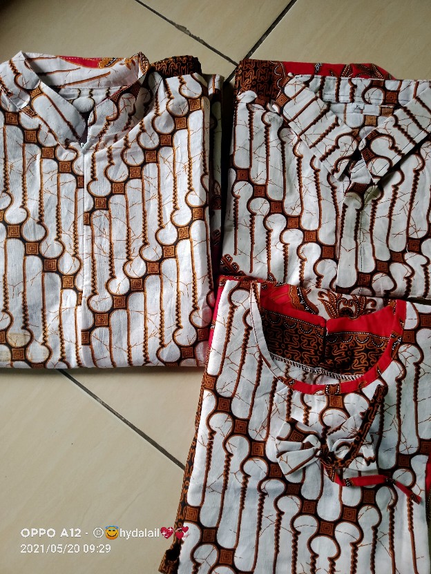 Batik Couple Keluarga Sania Ruffle Ori Ndoro Jowi Dnt Seno Abang Putih