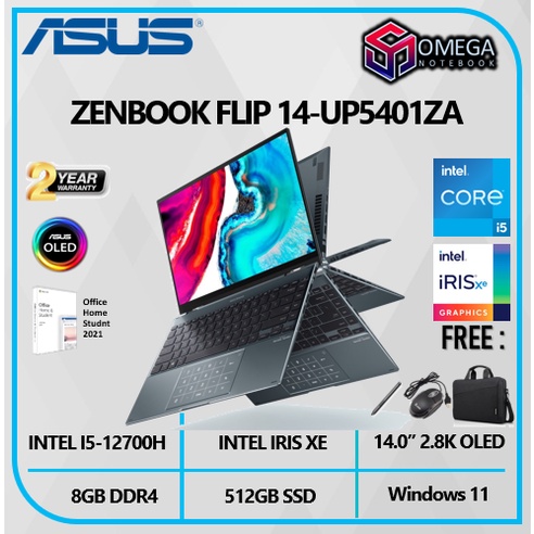ASUS ZENBOOK FLIP 14 OLED UP5401ZA 2in1 TOUCH I5 12500H 8GB 512SSD IRISXE W11+OHS 14.0&quot; 2.8K + PEN