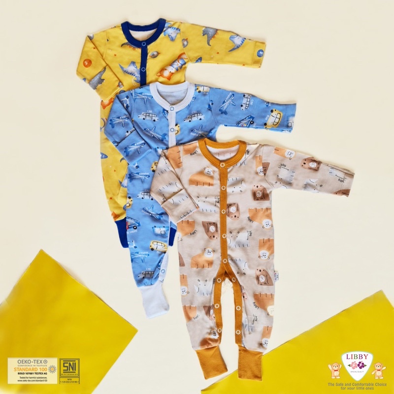 1pc Sleepsuit print Libby premium Boys &amp; Girls Size Nb-1th