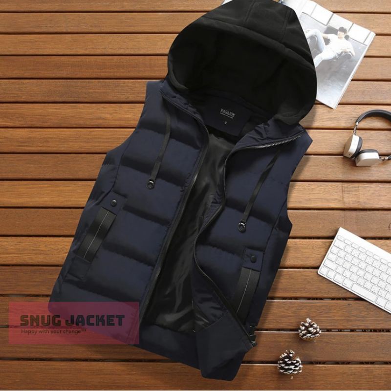 Rompi hoddie pria /Rompi hoddie motor/Rompi tebal tahan anti air/Rompi tebal Anti angin