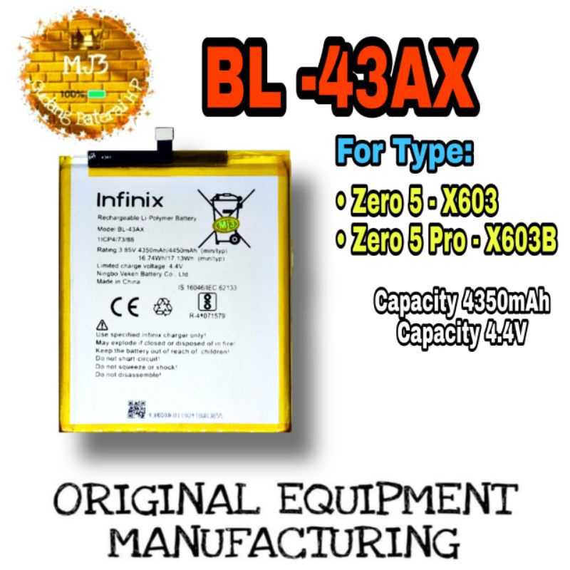 Baterai INFINIX BL-43AX ZERO 5 X603B BL43AX BL 43AX battery batre bat