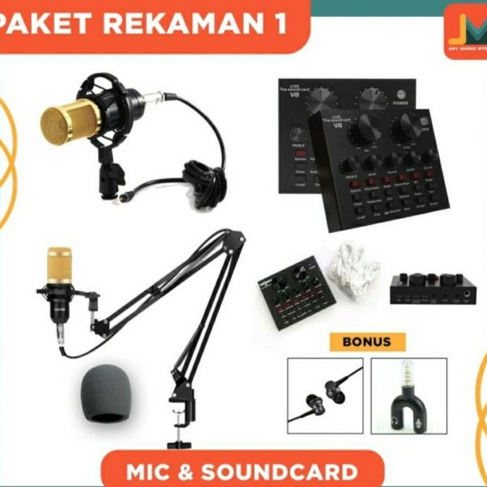 MIC BM 800 SOUNDCARD V8 PAKET LENGKAP REKAMAN