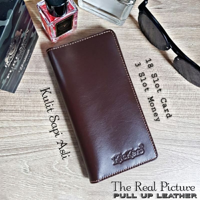 Dompet Pria Kulit Asli  Panjang Embos Kickers - 100% Kulit Sapi Asli