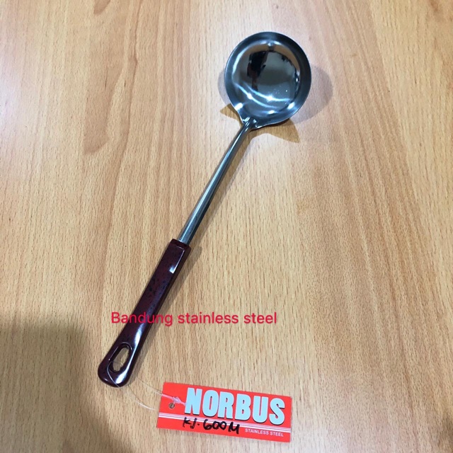 centong sendok sup sayur ladle lubang stainless gagang plastik 600/601