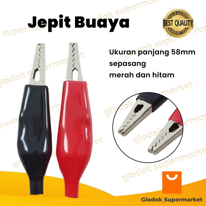 Jepit Buaya Besar Capit Aki Sepasang Jepitan Alligator Merah Hitam Capitan 1 set