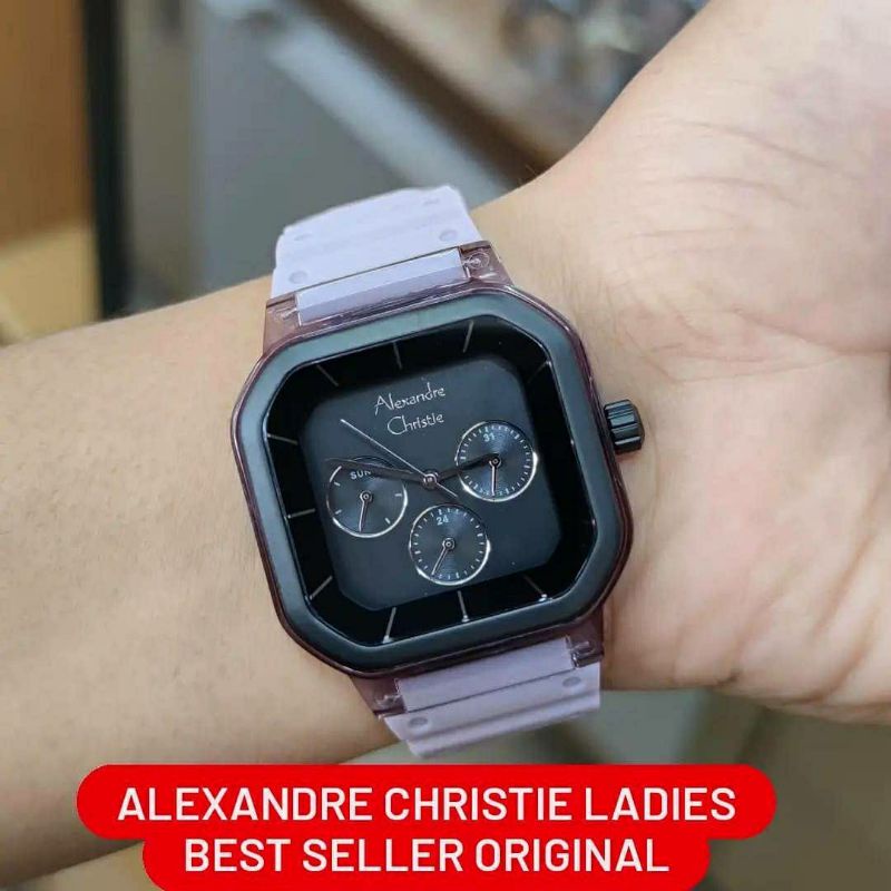 jam tangan alexandre christie wanita rubber 2811