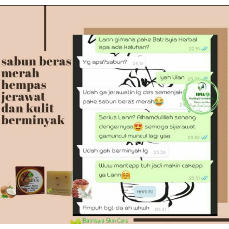 BPOM SABUN SUSU BERAS MERAH BATRISYIA HERBAL