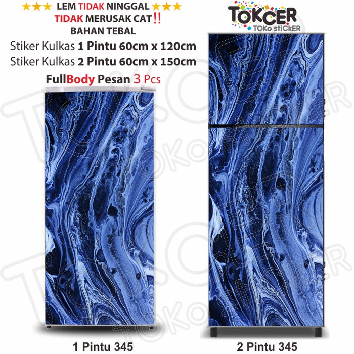 z011zxx Stiker Kulkas 1 Pintu Dan 2 Pintu Marmer - 1 Pintu 345 Ef0022