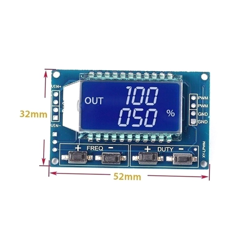 {LUCKID}Signal generator PWM pulse frequency duty cycle adjustable module lcd 3.3V-30V