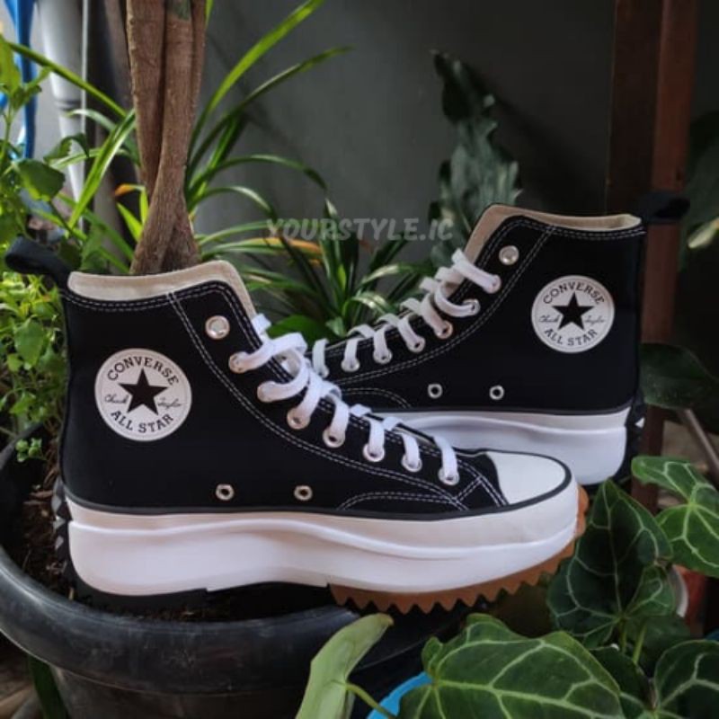 CONVERSE RUN STAR RUNSTAR HIKE LUGGED HIGH BLACK WHITE RESMI