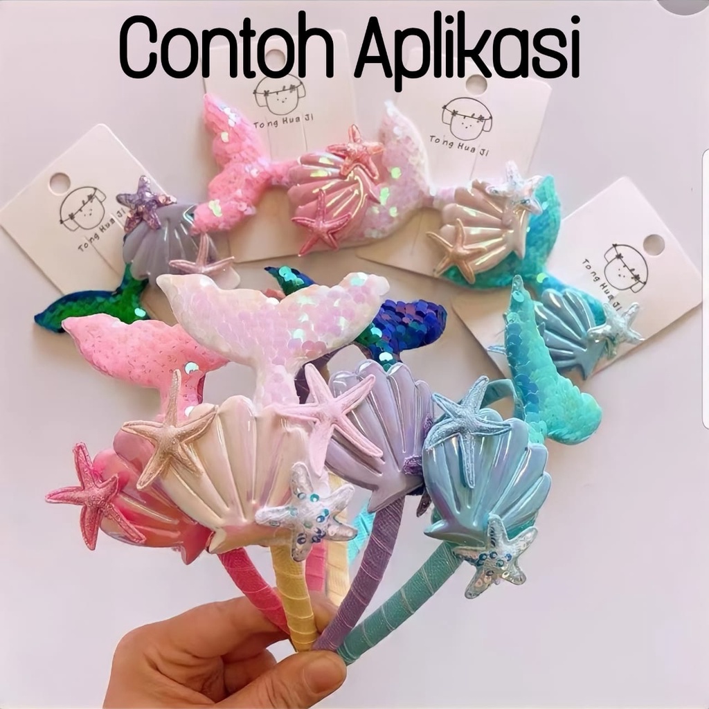 APLIKASI MERMAID KERANG BINTANG LAUT  | HIASAN BANDO DAN JEPIT